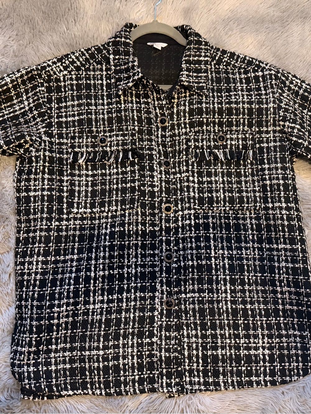 Black and white tweed shacket size M